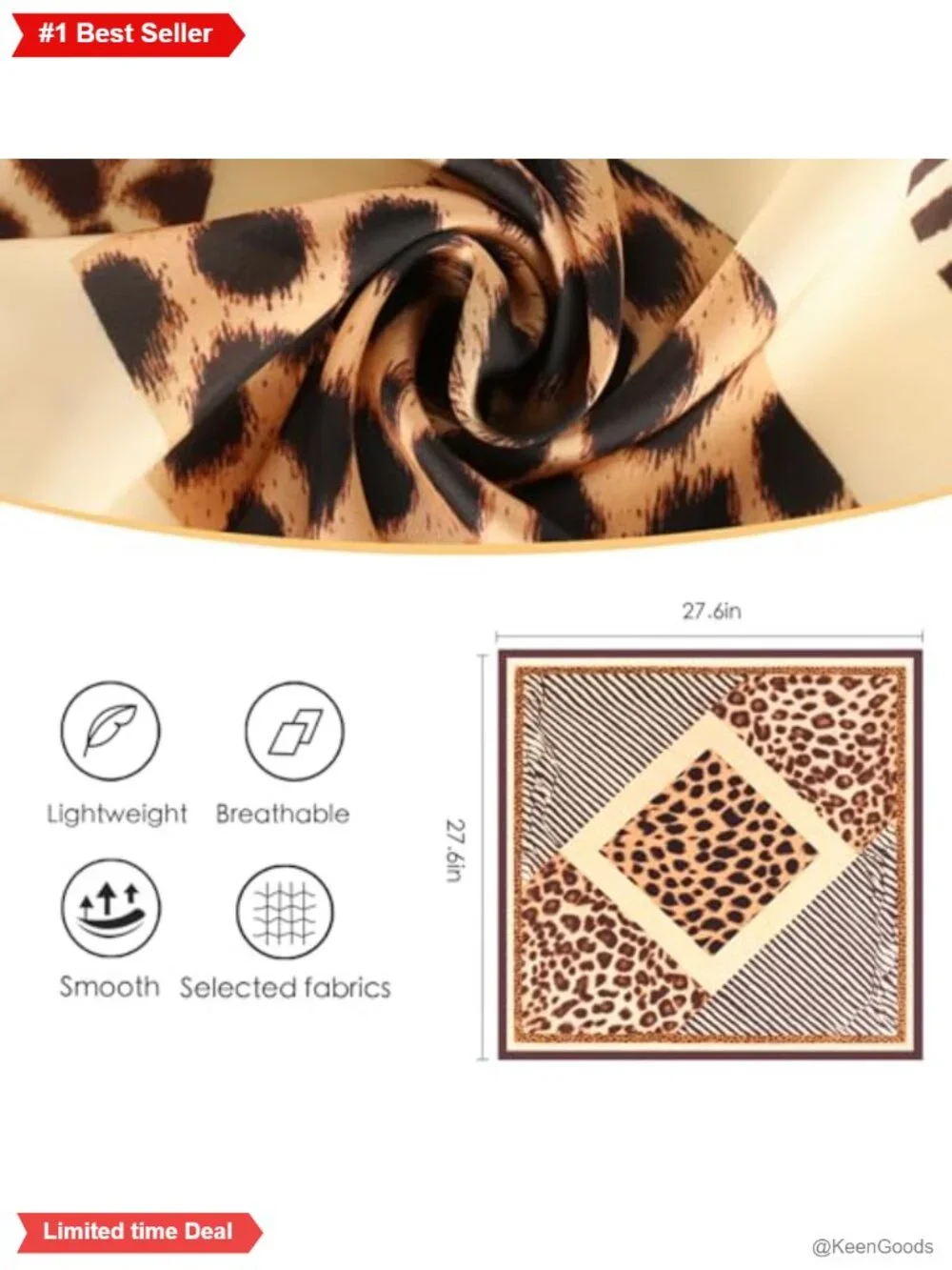 Silk Feel Square Scarf 27.5x27.5 Classic Pattern Bandana Hair Neck Wrap